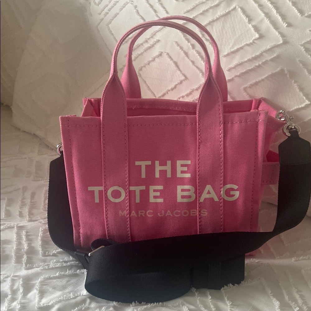 Marc Jacobs Pink and Black Structured Tote Bag